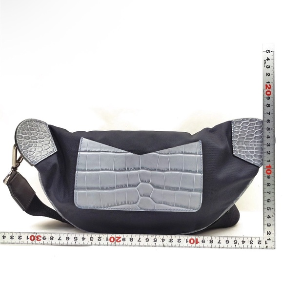 Jimmy Choo tri color bum bag EUC nylon and leather unisex L-XL - Picture 2 of 13